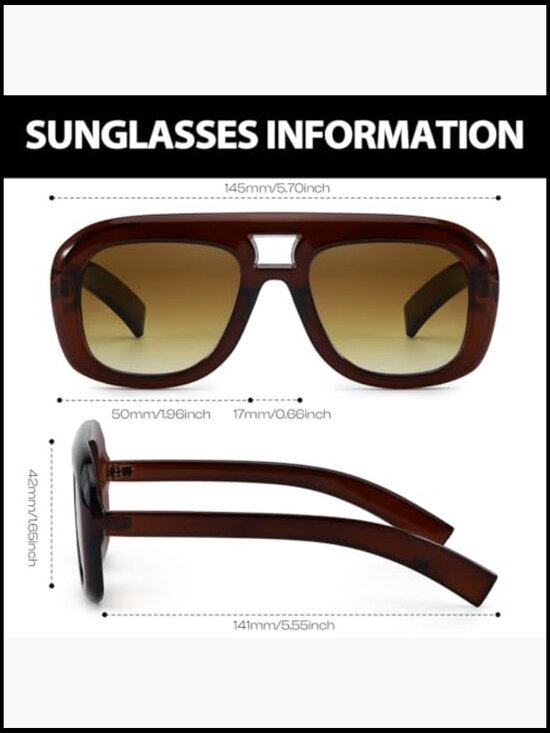 Oversized Aviator Sunglasses with UV Protection Polarized Lenses main image 7